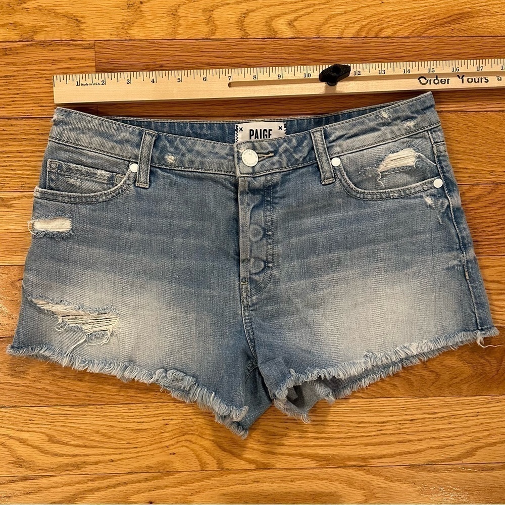 PAIGE Ripped High Waisted Emmitt Short Size 27